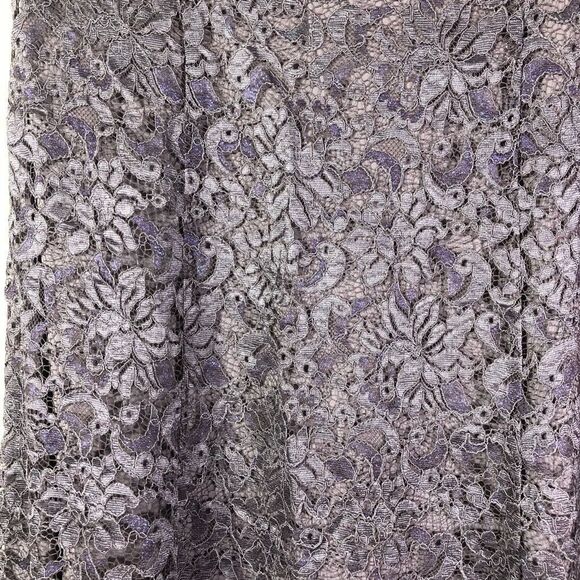 DKNY lace midi skirt below knee dusty purple 6 EUC - Picture 4 of 11